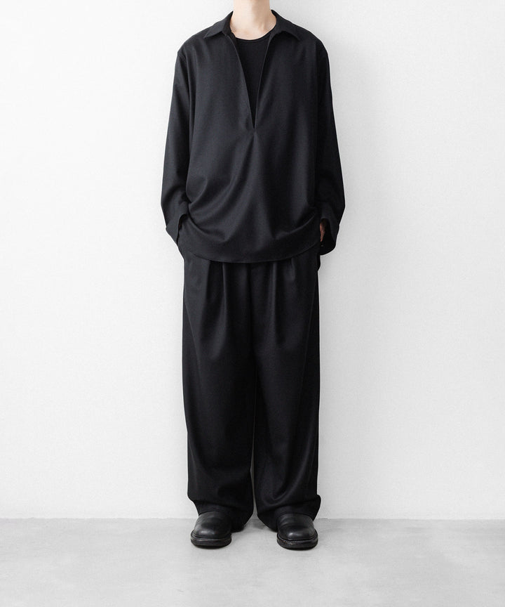 ssstein(シュタイン)のWOOL FLANNEL OVERSIZED SKIPPER SHIRT - BLACKの公式通販サイトsession福岡セレクトショップ