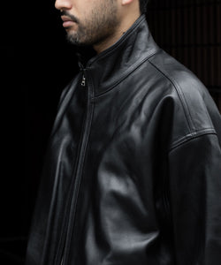 ssstein / シュタイン】SHEEP LEATHER STAND COLLAR JACKET - BLACK