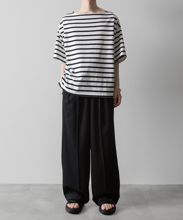 INTÉRIM - インテリムのHYPER BIG SUVIN GIZA BASQUE BORDER H/S SHIRT - WHITE×NAVY公式通販サイトsession福岡セレクトショップ