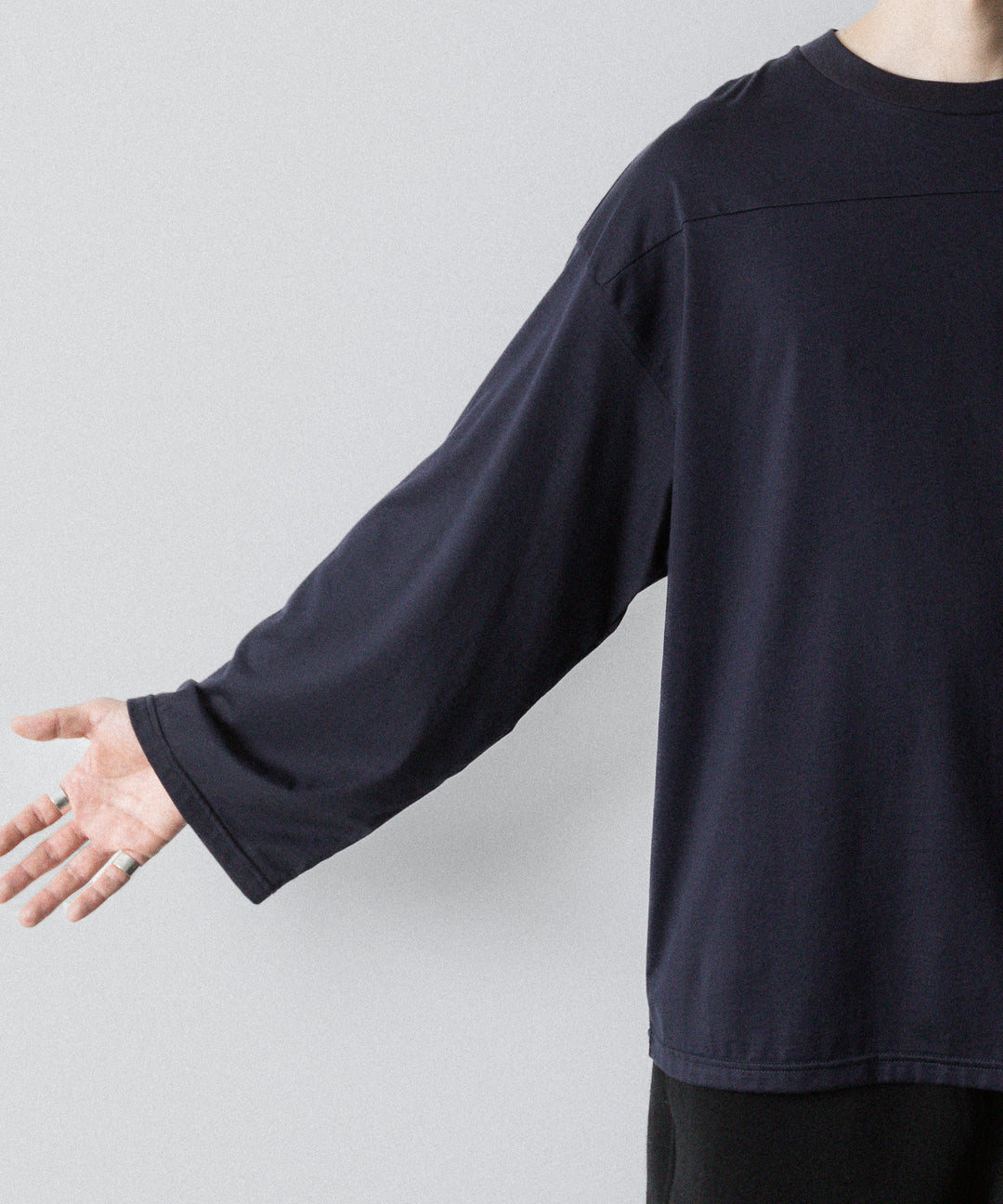 INTÉRIM(インテリム)の HYPER BIG HIGH GAUGE SUVIN JERSEY L/S FOOTBALL TEE - ROYAL D.PURPLEの公式通販サイトsession福岡セレクトショップ