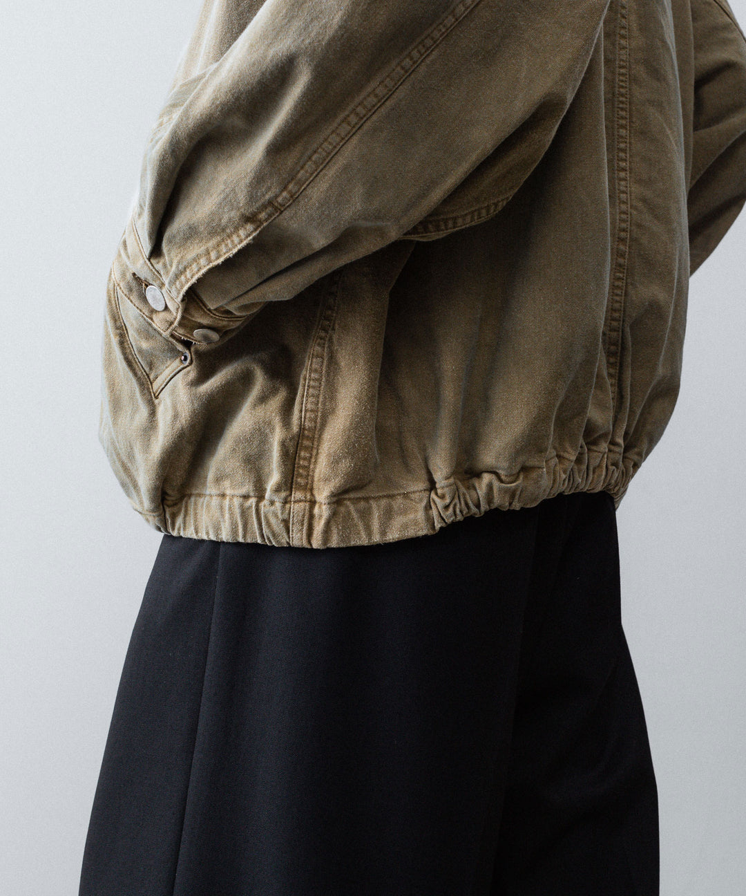 【ssstein】SULFUR DYED WHIP CORD VINTAGE ZIP JACKET - KHAKI