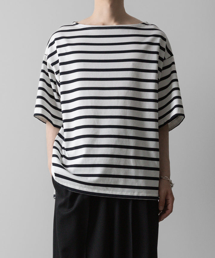 INTÉRIM - インテリムのHYPER BIG SUVIN GIZA BASQUE BORDER H/S SHIRT - WHITE×NAVY公式通販サイトsession福岡セレクトショップ