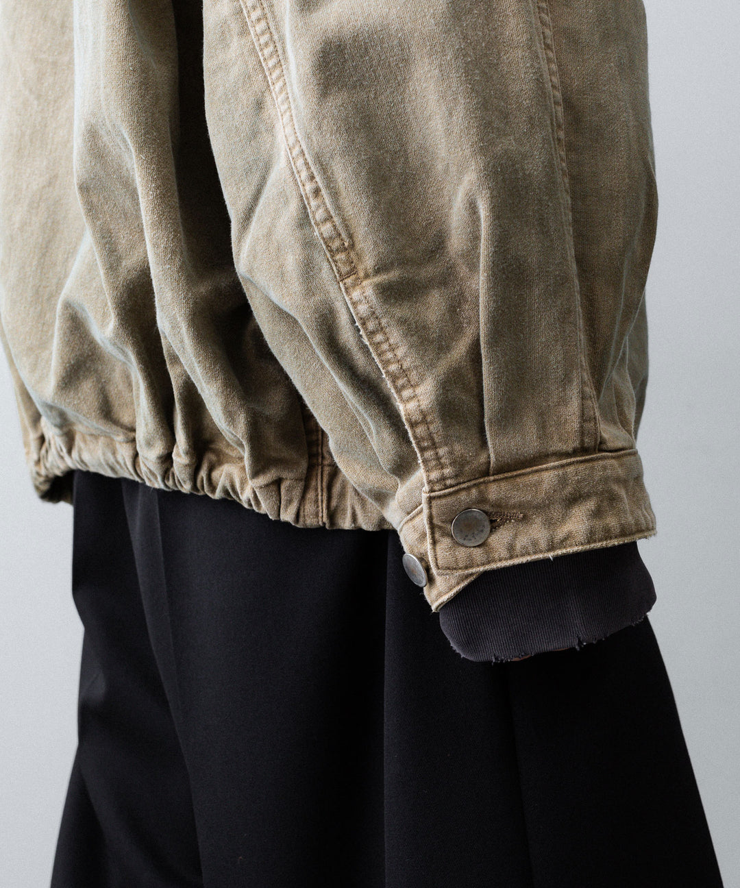 【ssstein】SULFUR DYED WHIP CORD VINTAGE ZIP JACKET - KHAKI