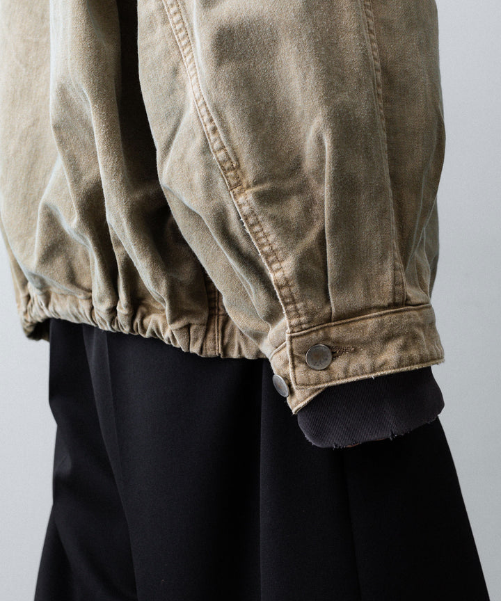 【ssstein】SULFUR DYED WHIP CORD VINTAGE ZIP JACKET - KHAKI