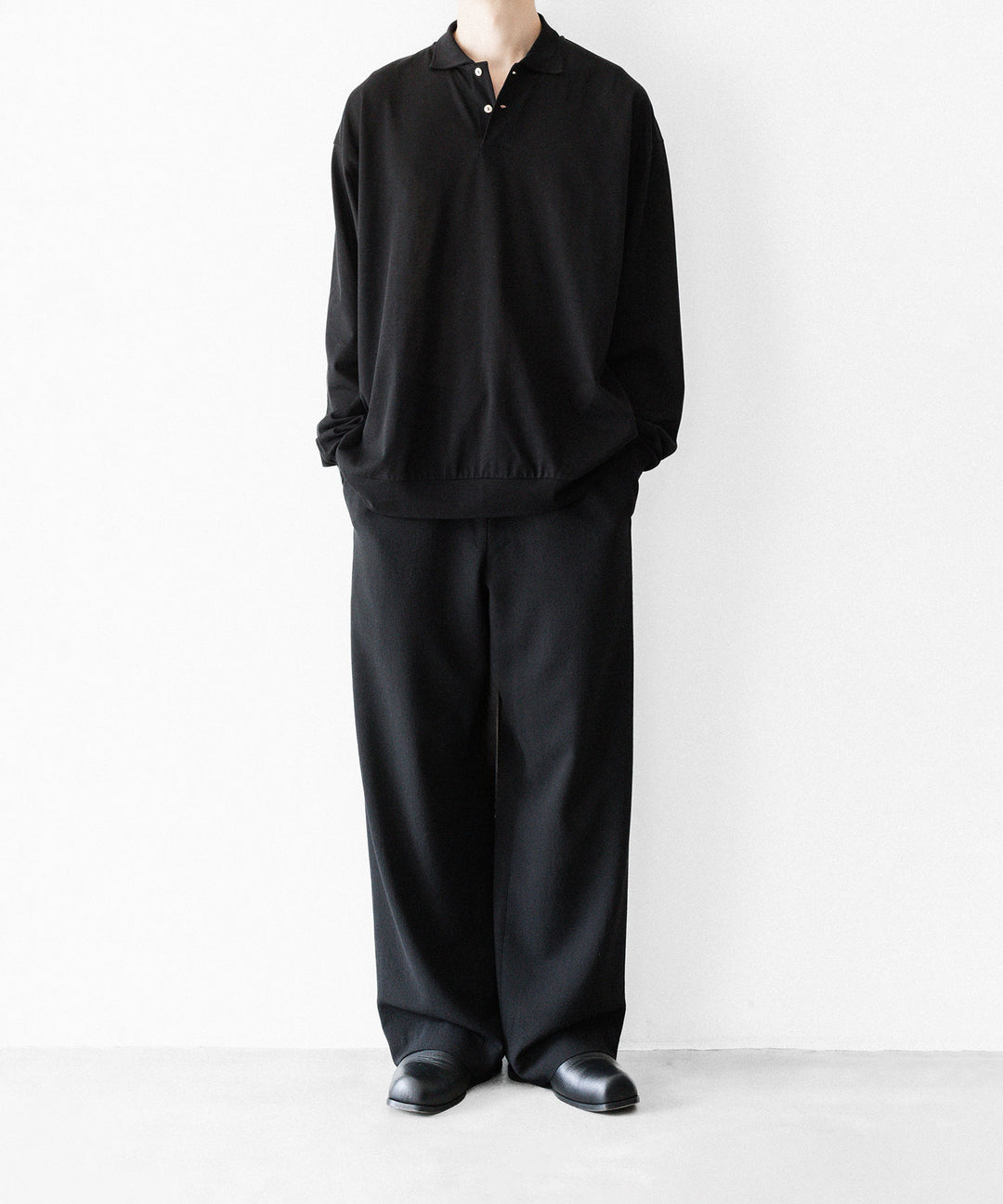 INTÉRIM - インテリムのHIGH GAUGE SEA ISLAND PIQUE HYPER BIG LONG POLOのBLACK公式通販サイトsession福岡セレクトショップ
