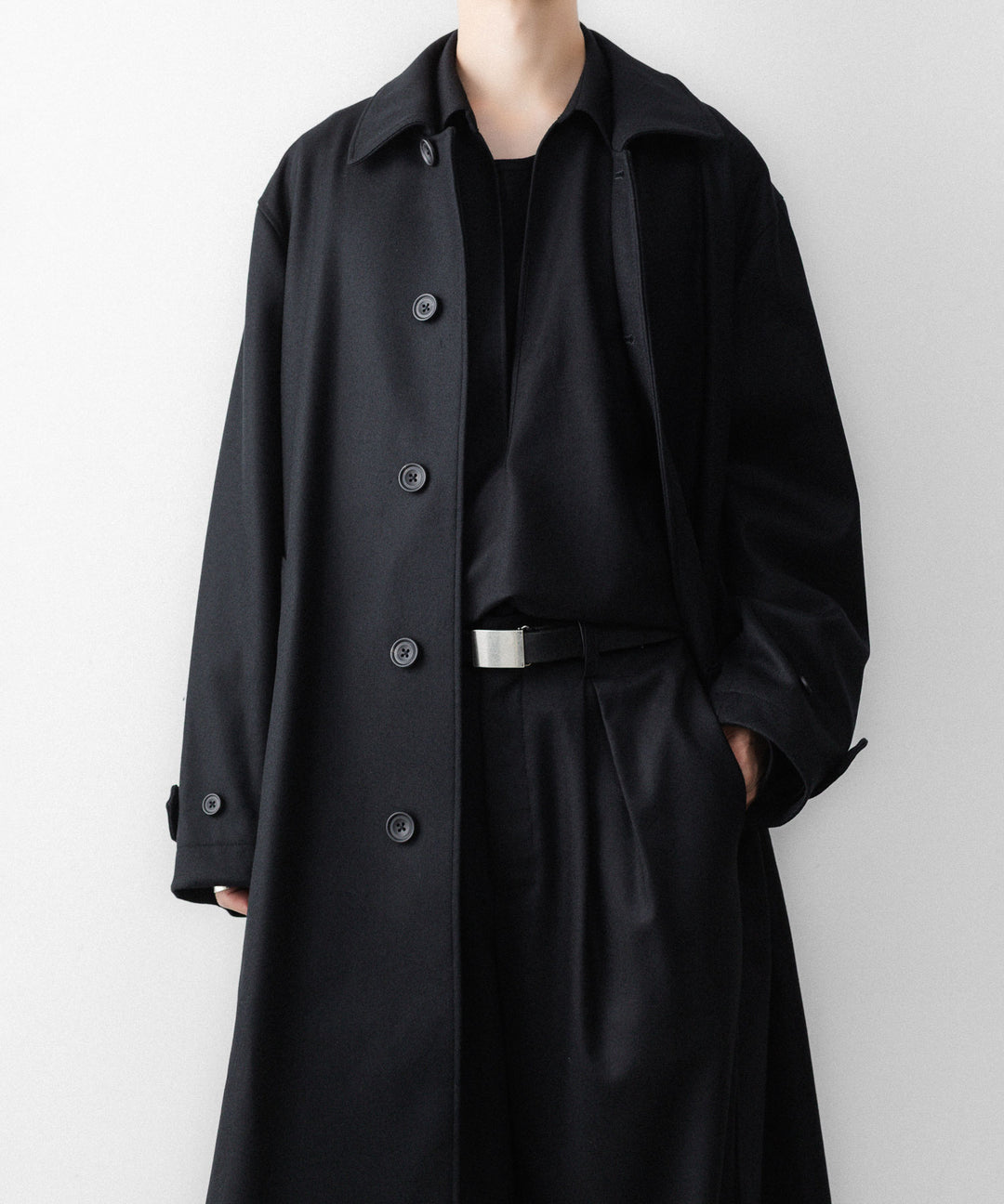 ssstein(シュタイン)のWOOL FLANNEL OVERSIZED SKIPPER SHIRT - BLACKの公式通販サイトsession福岡セレクトショップ