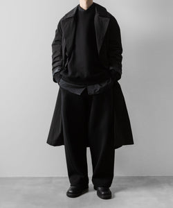 【ssstein】COTTON DOUBLE KNIT TWIST SEAM PANTS - BLACK