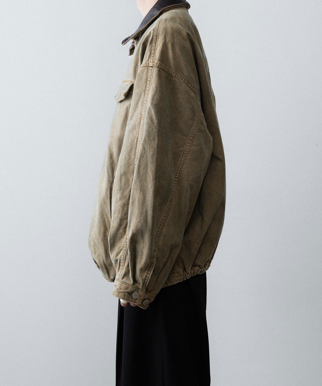 【ssstein】SULFUR DYED WHIP CORD VINTAGE ZIP JACKET - KHAKI