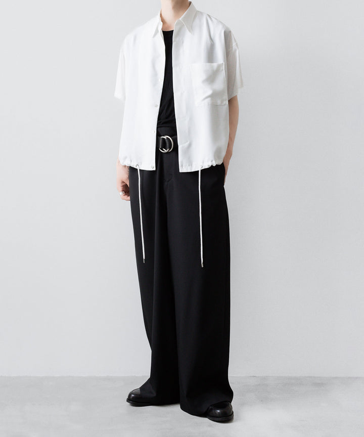 【ato】OVERSIZED DRAW CORD SHIRT - WHITE