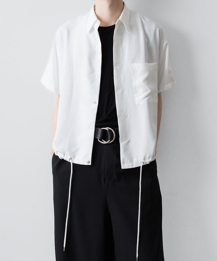 【ato】OVERSIZED DRAW CORD SHIRT - WHITE
