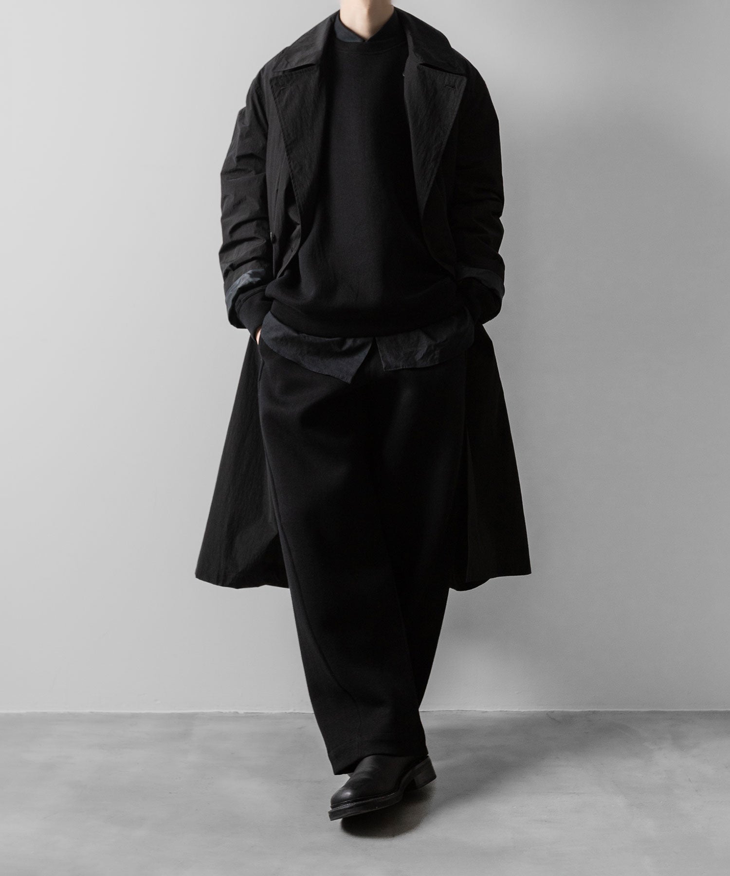 ssstein(シュタイン)のWINDPROOF NYLON DOUBLE BREASTED COAT - BLACK 公式通販サイトsession福岡セレクトショップ