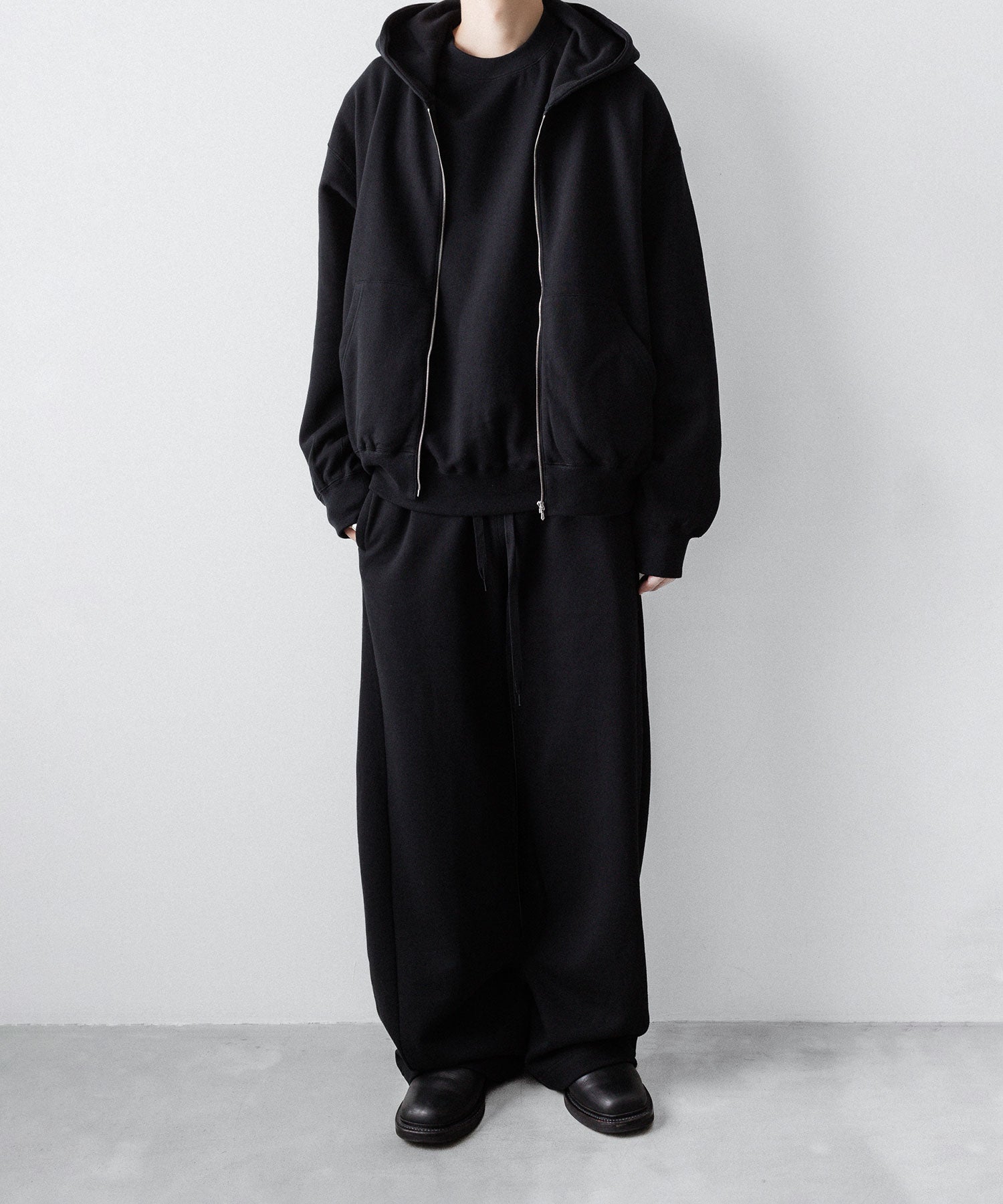 ssstein / シュタイン】YAK/COTTON SWEAT EASY TROUSERS - BLACK