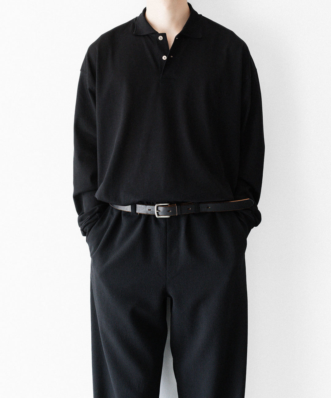 INTÉRIM - インテリムのHIGH GAUGE SEA ISLAND PIQUE HYPER BIG LONG POLOのBLACK公式通販サイトsession福岡セレクトショップ