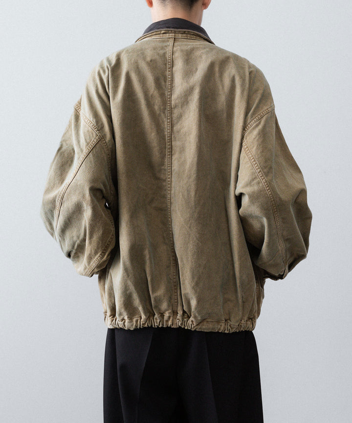 【ssstein】SULFUR DYED WHIP CORD VINTAGE ZIP JACKET - KHAKI
