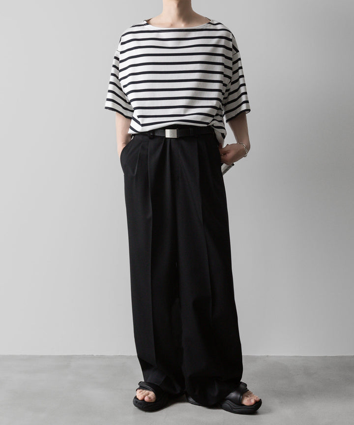 INTÉRIM - インテリムのHYPER BIG SUVIN GIZA BASQUE BORDER H/S SHIRT - WHITE×NAVY公式通販サイトsession福岡セレクトショップ