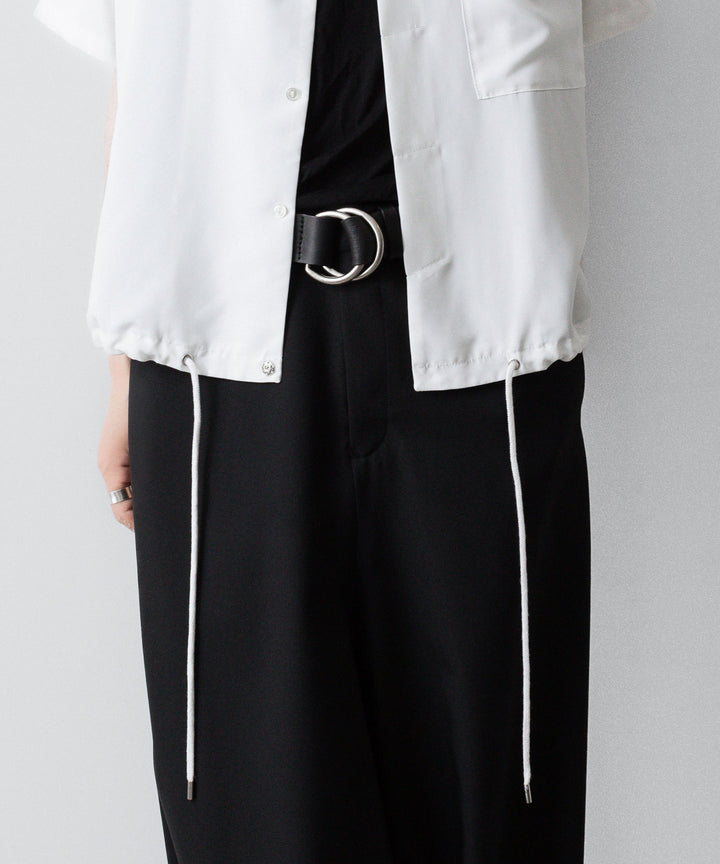 【ato】OVERSIZED DRAW CORD SHIRT - WHITE