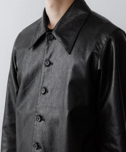 CODA / コーダ】BLACK SYNTHETIC LEATHER CUT OUT TIERED JACKET