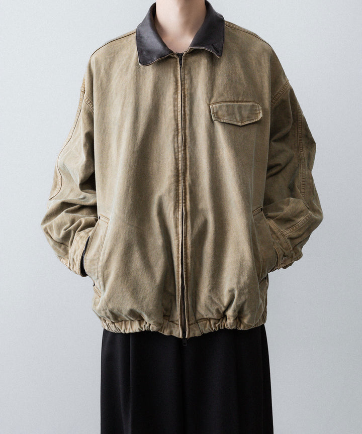 【ssstein】SULFUR DYED WHIP CORD VINTAGE ZIP JACKET - KHAKI