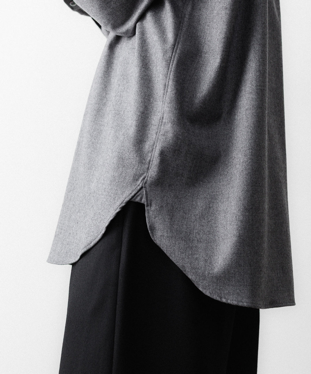 ssstein(シュタイン)のWOOL FLANNEL OVERSIZED SKIPPER SHIRT - GREYの公式通販サイトsession福岡セレクトショップ