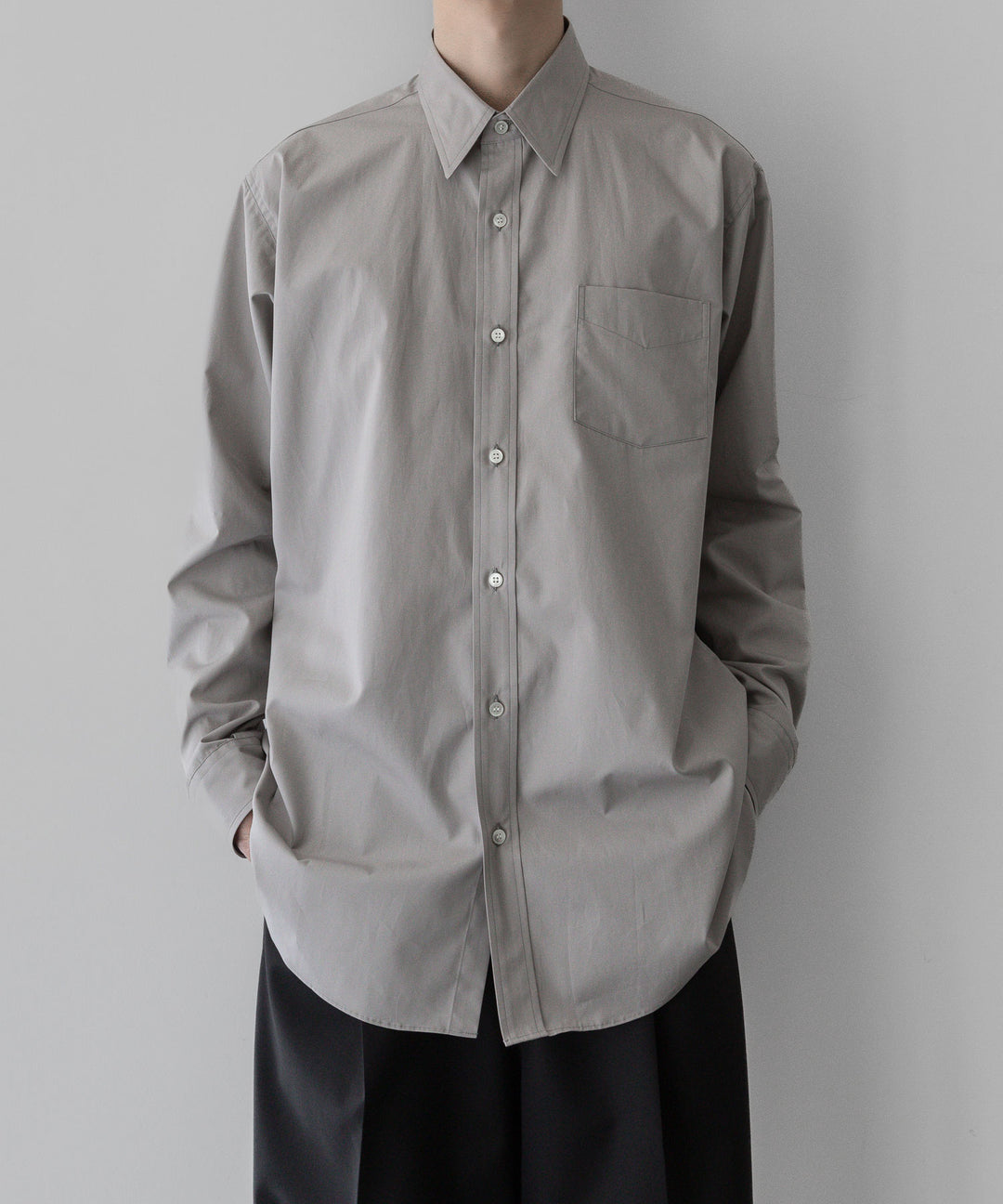 INTÉRIM - インテリムの120/2 SUPIMA HIGH COUNT BROAD VINTAGE DRESS WORK SHIRT - GRAY公式通販サイトsession福岡セレクトショップ