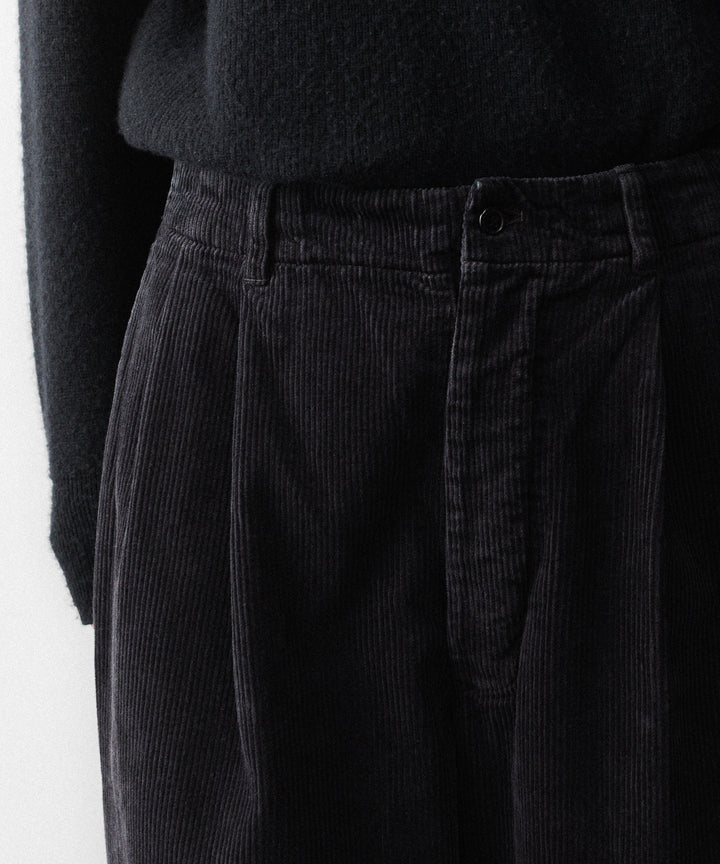 concause-コンコースのCORDUROY WIDE TAPERED SLACKSのBLACK公式通販サイトsession福岡セレクトショップ
