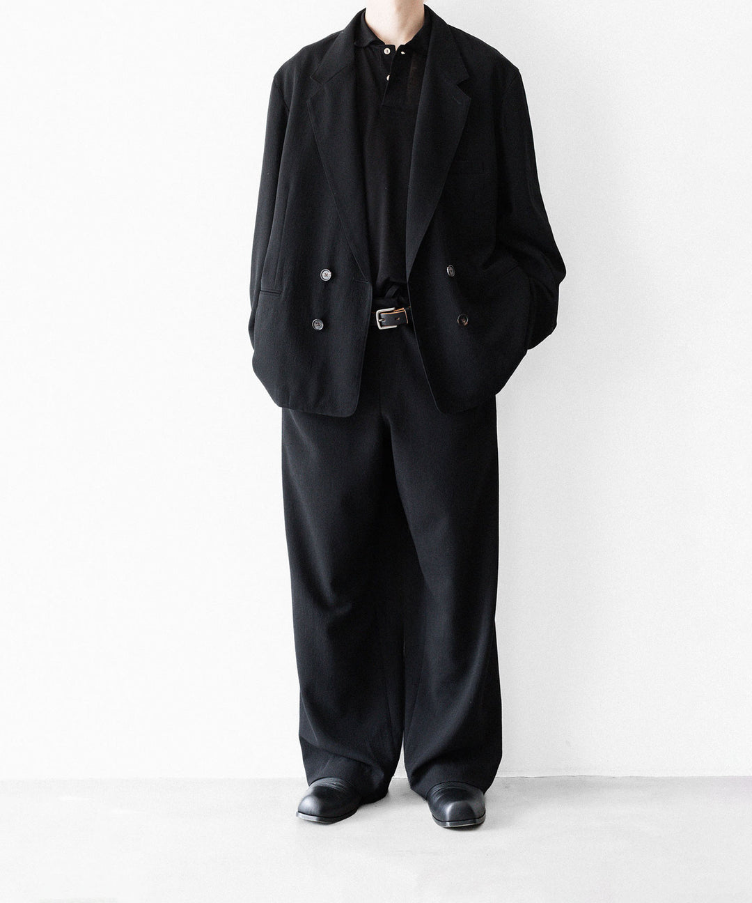 INTÉRIM - インテリムのHIGH GAUGE SEA ISLAND PIQUE HYPER BIG LONG POLOのBLACK公式通販サイトsession福岡セレクトショップ