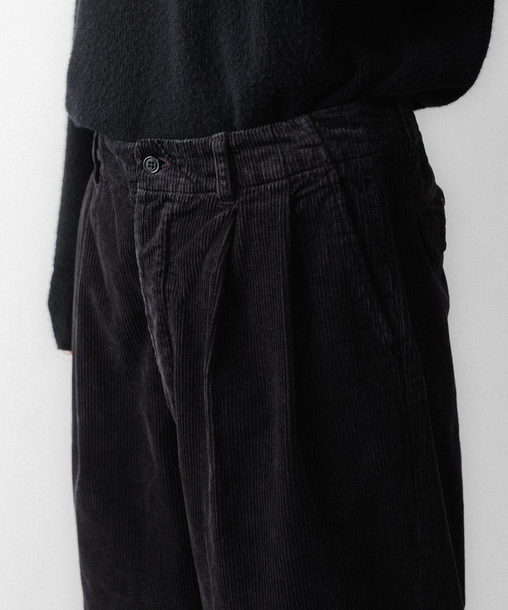 concause-コンコースのCORDUROY WIDE TAPERED SLACKSのBLACK公式通販サイトsession福岡セレクトショップ