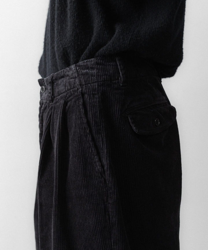 concause-コンコースのCORDUROY WIDE TAPERED SLACKSのBLACK公式通販サイトsession福岡セレクトショップ