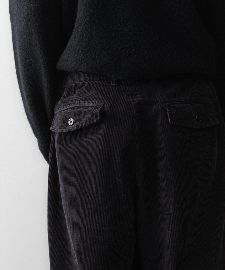 concause-コンコースのCORDUROY WIDE TAPERED SLACKSのBLACK公式通販サイトsession福岡セレクトショップ
