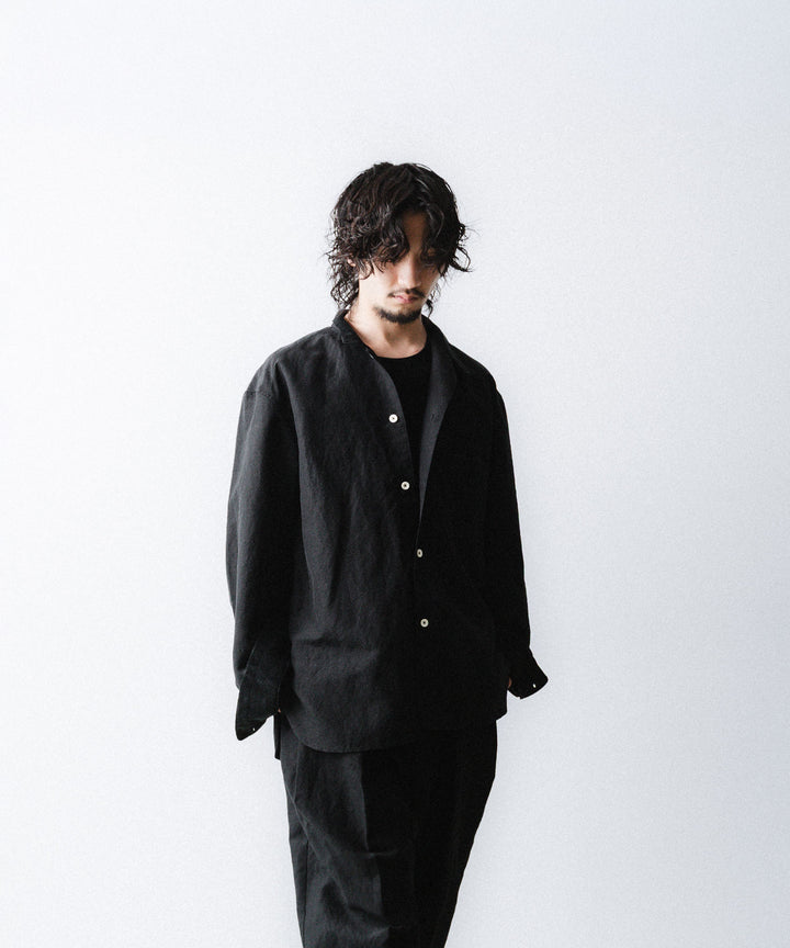 phebus- フィーバスのWOOL LINEN SHIRTのBLACK公式通販サイトsession福岡セレクトショップ