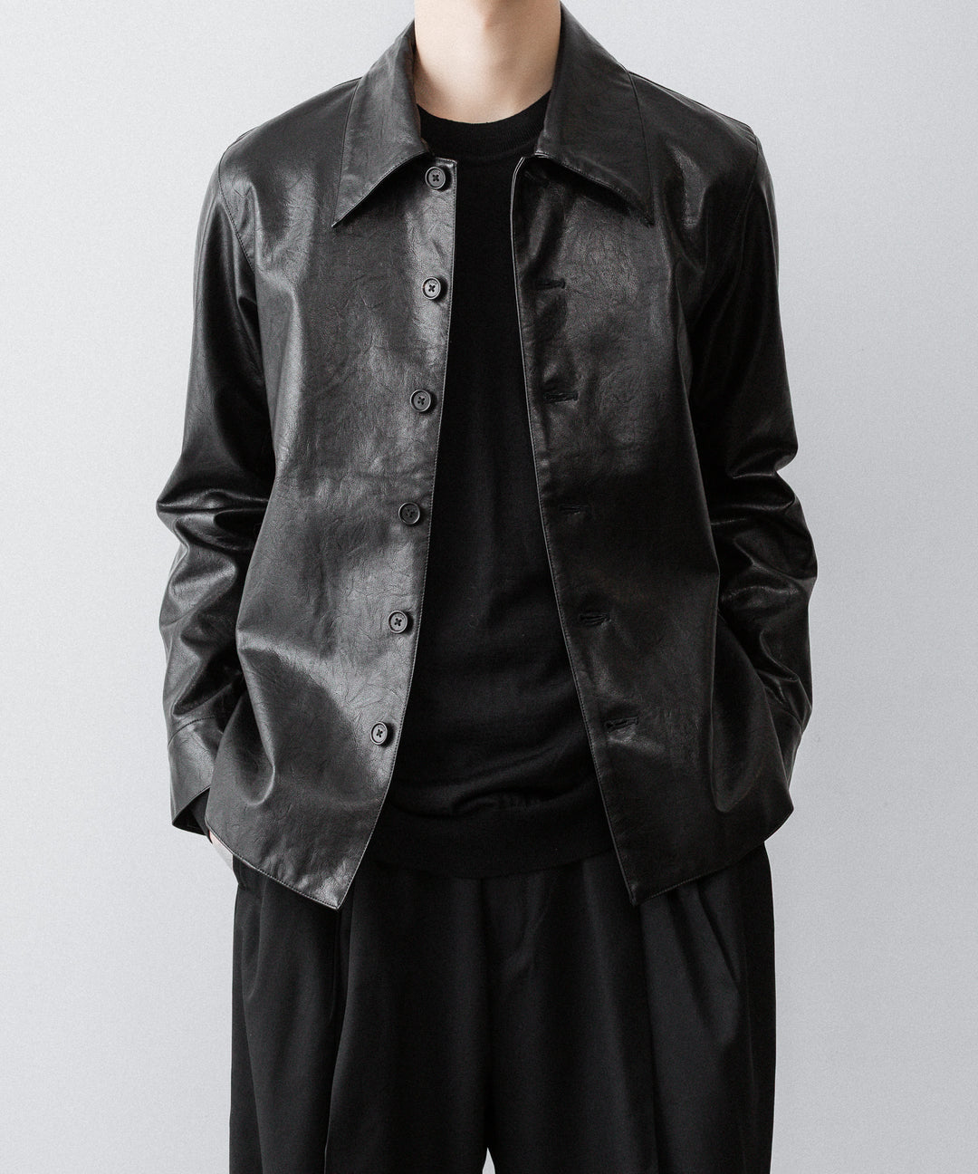 CODA コーダ BLACK SYNTHETIC LEATHER CUT OUT TIERED JACKETのBLACK 公式通販サイトsession福岡セレクトショップ
