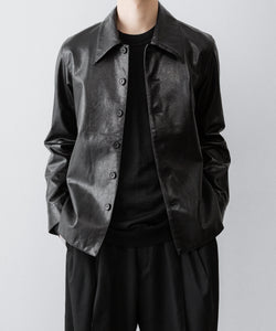 CODA / コーダ】BLACK SYNTHETIC LEATHER CUT OUT TIERED JACKET