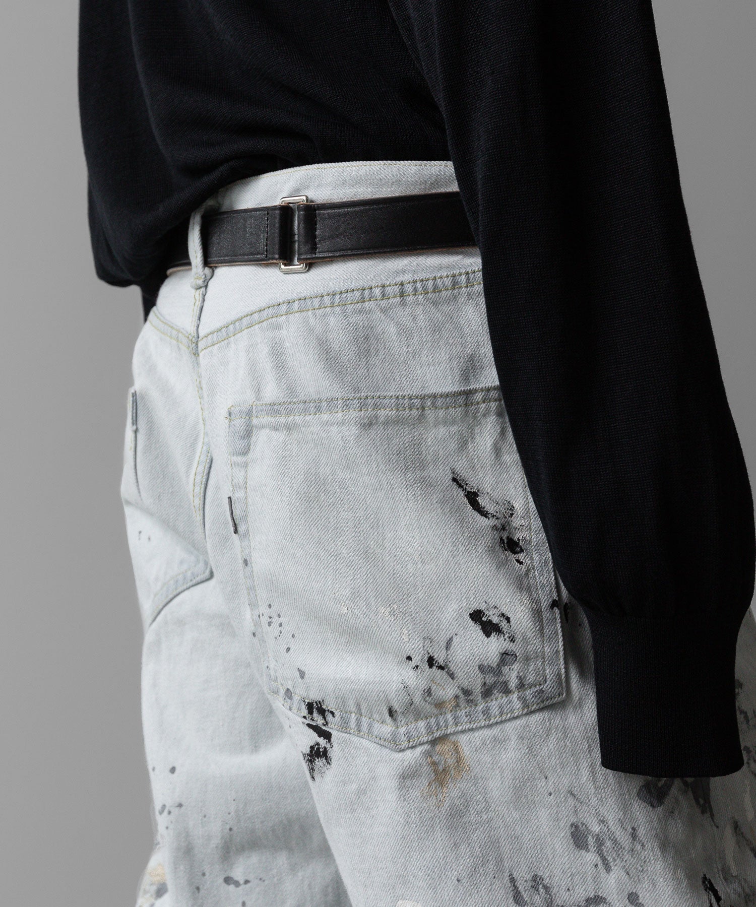 【INTÉRIM】MILK PAINT WWII 1943 HEAVY KIBATA SHUTTLE DENIM JEANS - P.B.WHITE