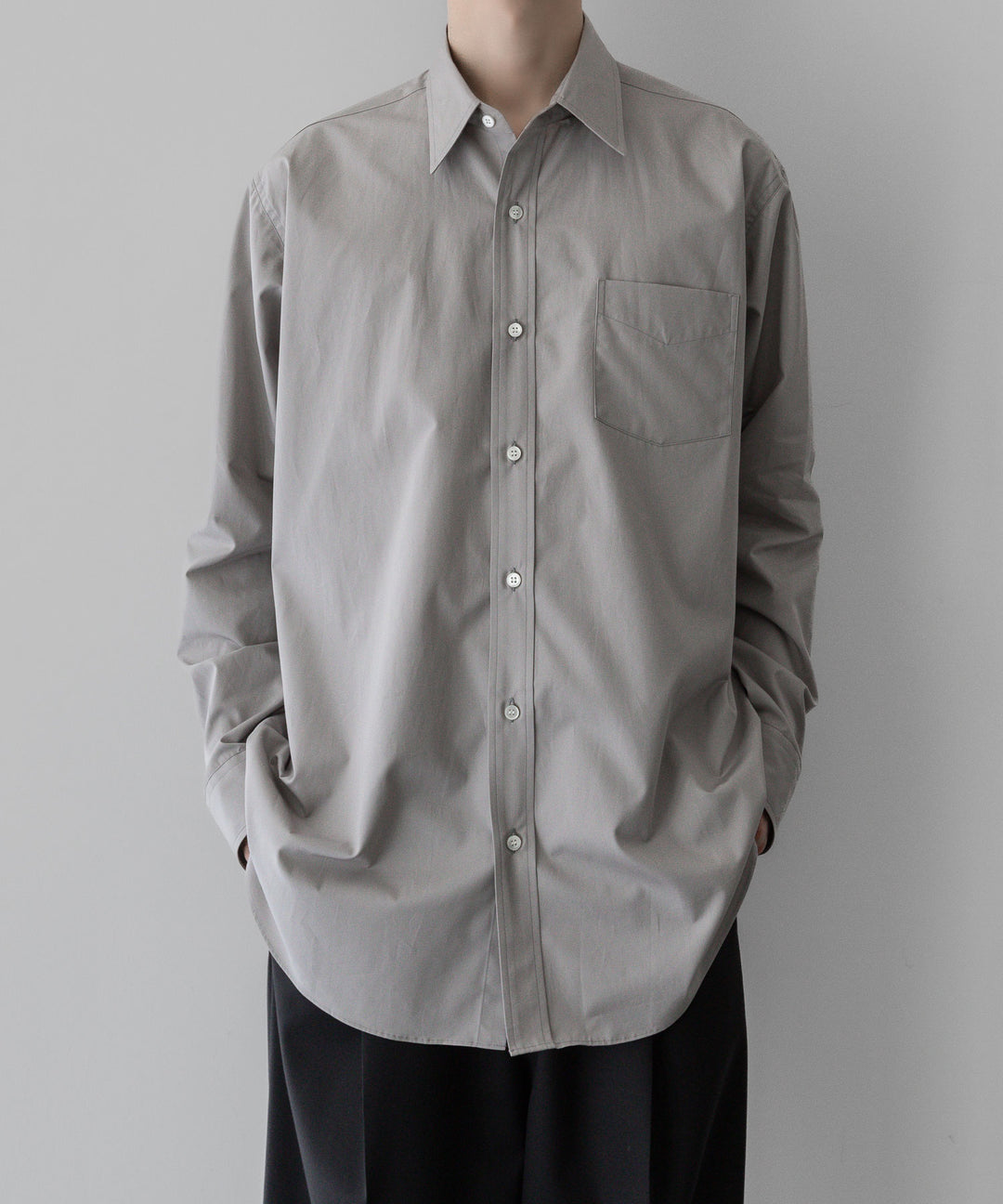 INTÉRIM - インテリムの120/2 SUPIMA HIGH COUNT BROAD VINTAGE DRESS WORK SHIRT - GRAY公式通販サイトsession福岡セレクトショップ
