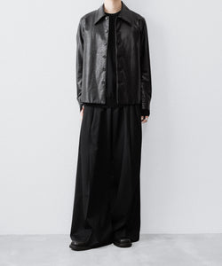CODA / コーダ】BLACK SYNTHETIC LEATHER CUT OUT TIERED JACKET