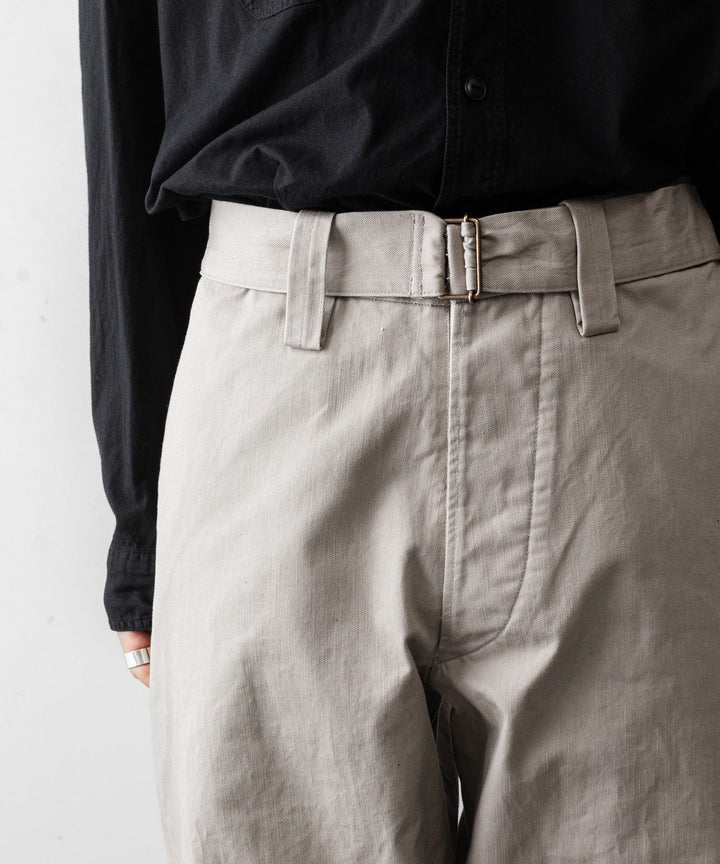 INTÉRIM インテリムのFABRIC WASHER CHINO BELTED FRENCH ARMY MIL BAGGY TROUSERのBEIGE 公式通販サイトsession福岡セレクトショップ