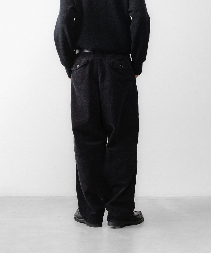 concause-コンコースのCORDUROY WIDE TAPERED SLACKSのBLACK公式通販サイトsession福岡セレクトショップ