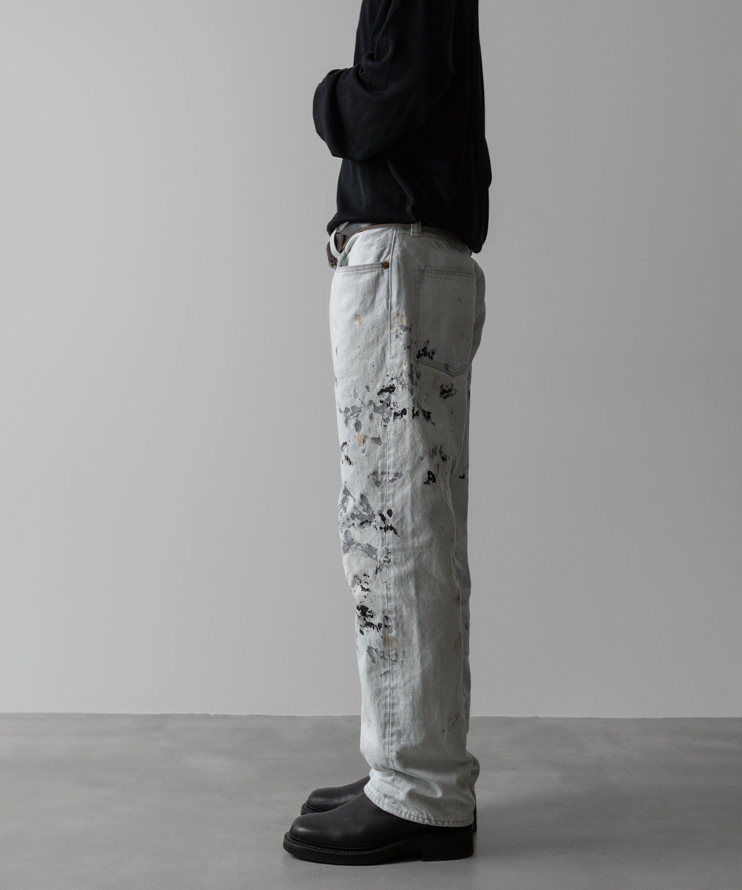 【INTÉRIM】MILK PAINT WWII 1943 HEAVY KIBATA SHUTTLE DENIM JEANS - P.B.WHITE