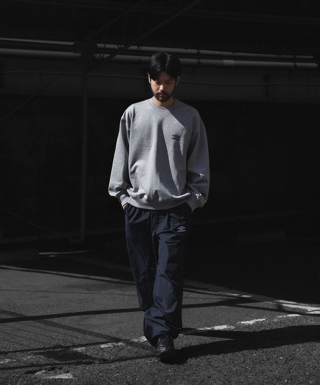 【ssstein × UMBRO】HIGH GAUGE COTTON SWEAT LS - GREY