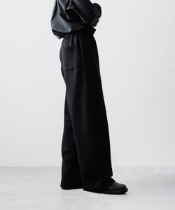 ssstein / シュタイン】YAK/COTTON SWEAT EASY TROUSERS - BLACK