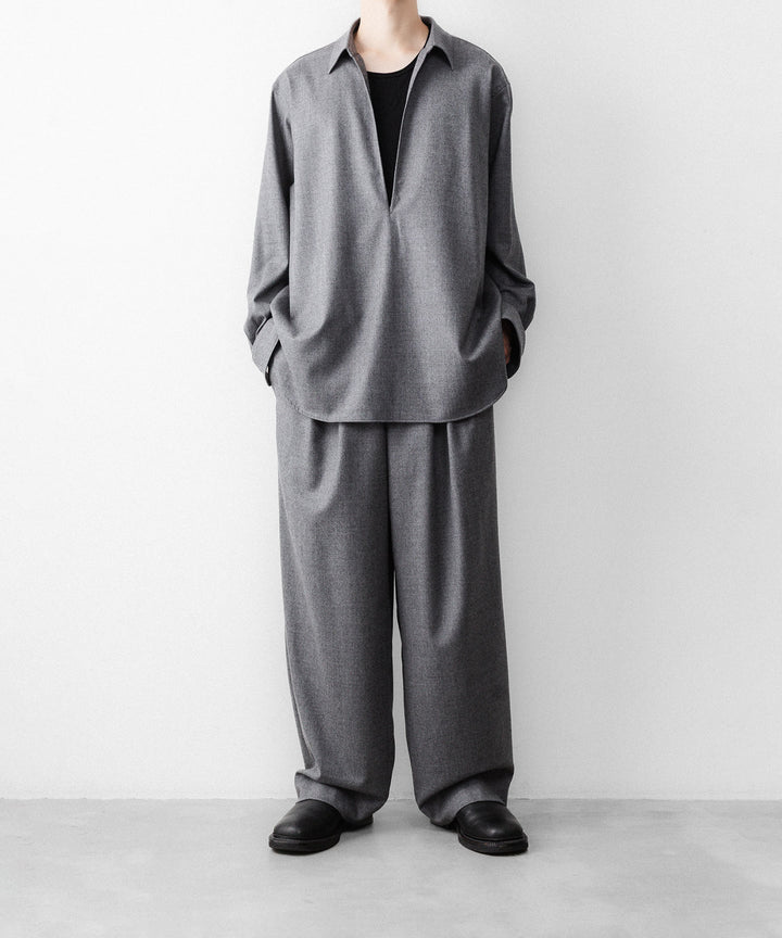 ssstein(シュタイン)のWOOL FLANNEL OVERSIZED SKIPPER SHIRT - GREYの公式通販サイトsession福岡セレクトショップ