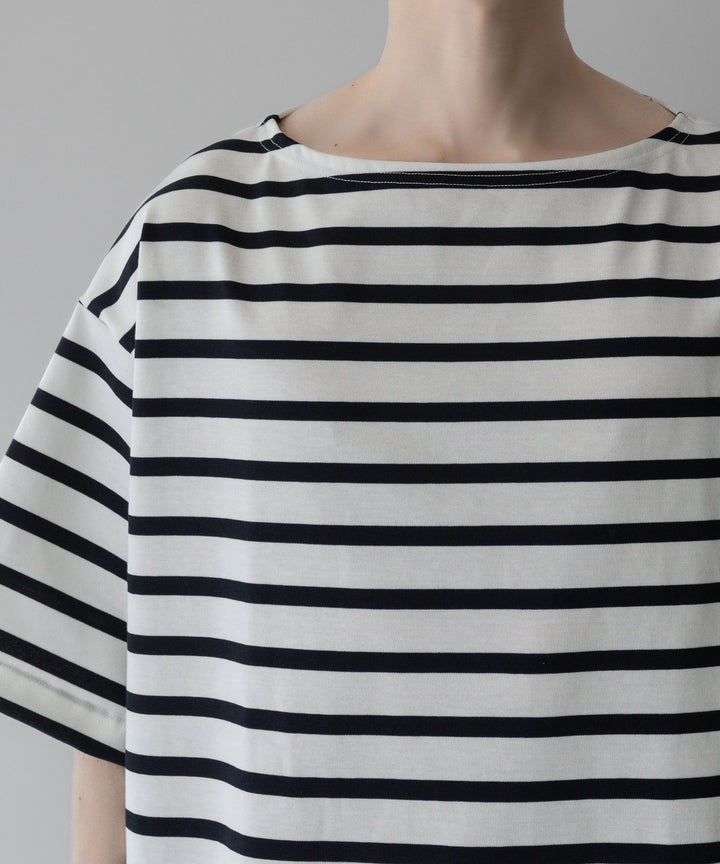INTÉRIM - インテリムのHYPER BIG SUVIN GIZA BASQUE BORDER H/S SHIRT - WHITE×NAVY公式通販サイトsession福岡セレクトショップ