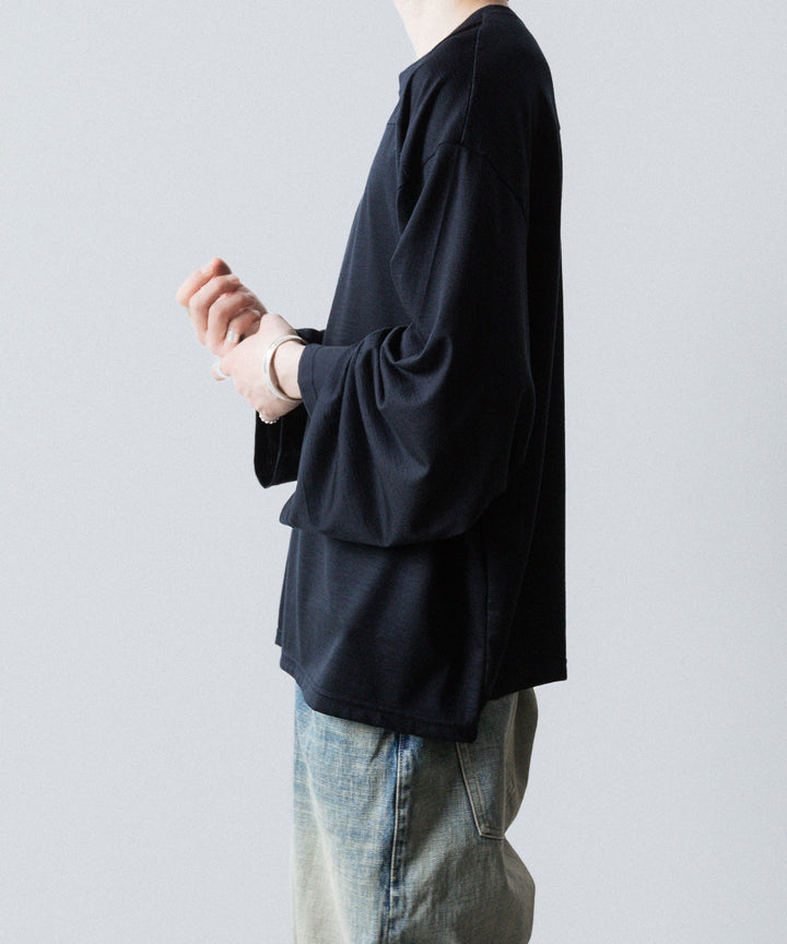 INTÉRIM インテリムの HYPER BIG EXTRA FINE MERINO WOOL JERSEY FOOTBALL L/S TEEのD.NAVY公式通販サイトsession福岡セレクトショップ
