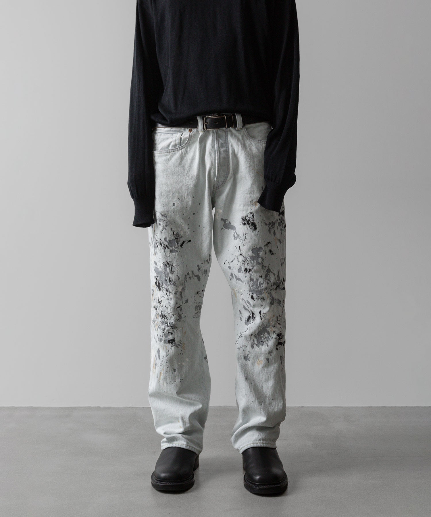 【INTÉRIM】MILK PAINT WWII 1943 HEAVY KIBATA SHUTTLE DENIM JEANS - P.B.WHITE