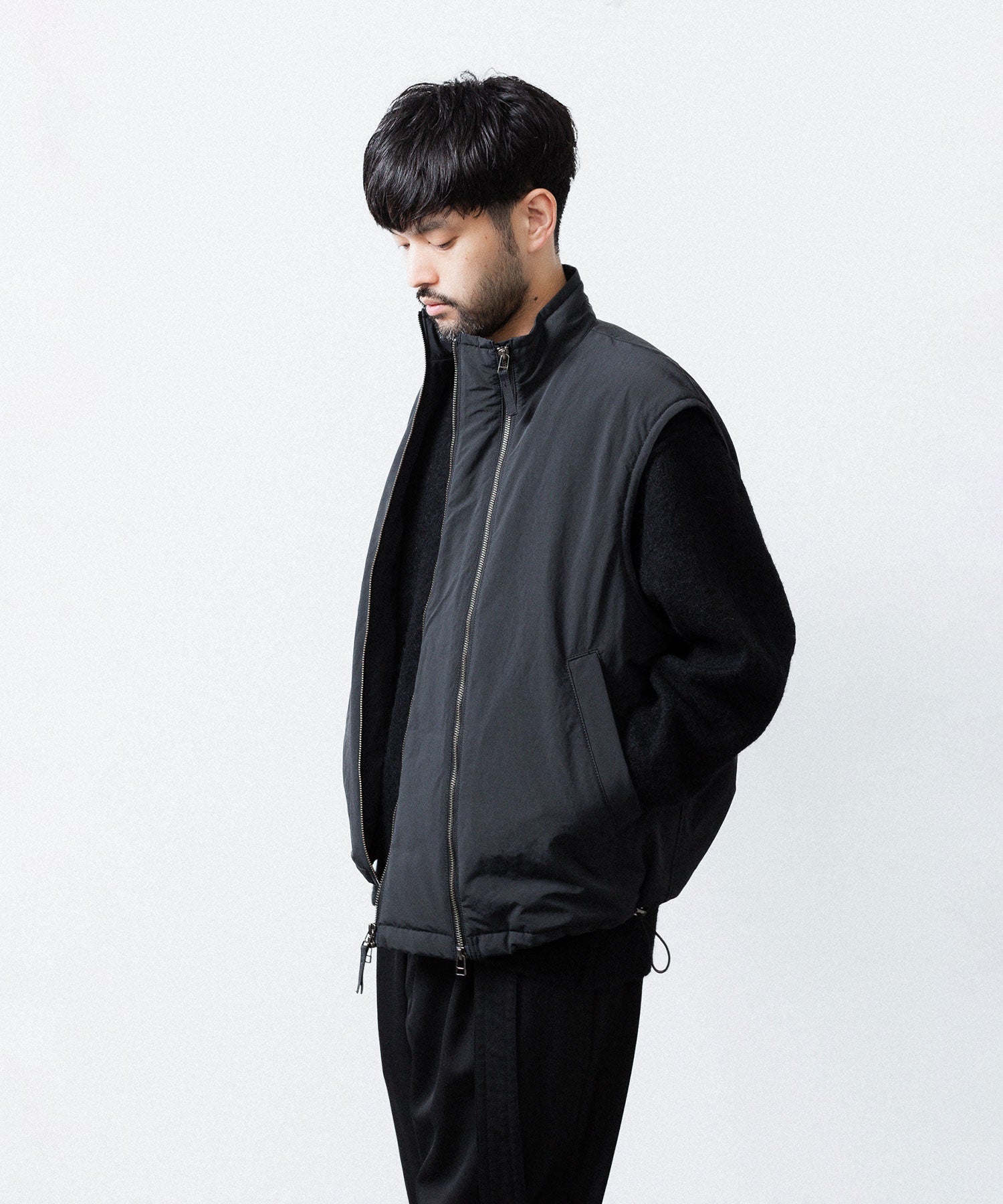 UJOH ウジョーのW ZIP VESTのBLACK 公式通販サイトsession福岡セレクトショップ