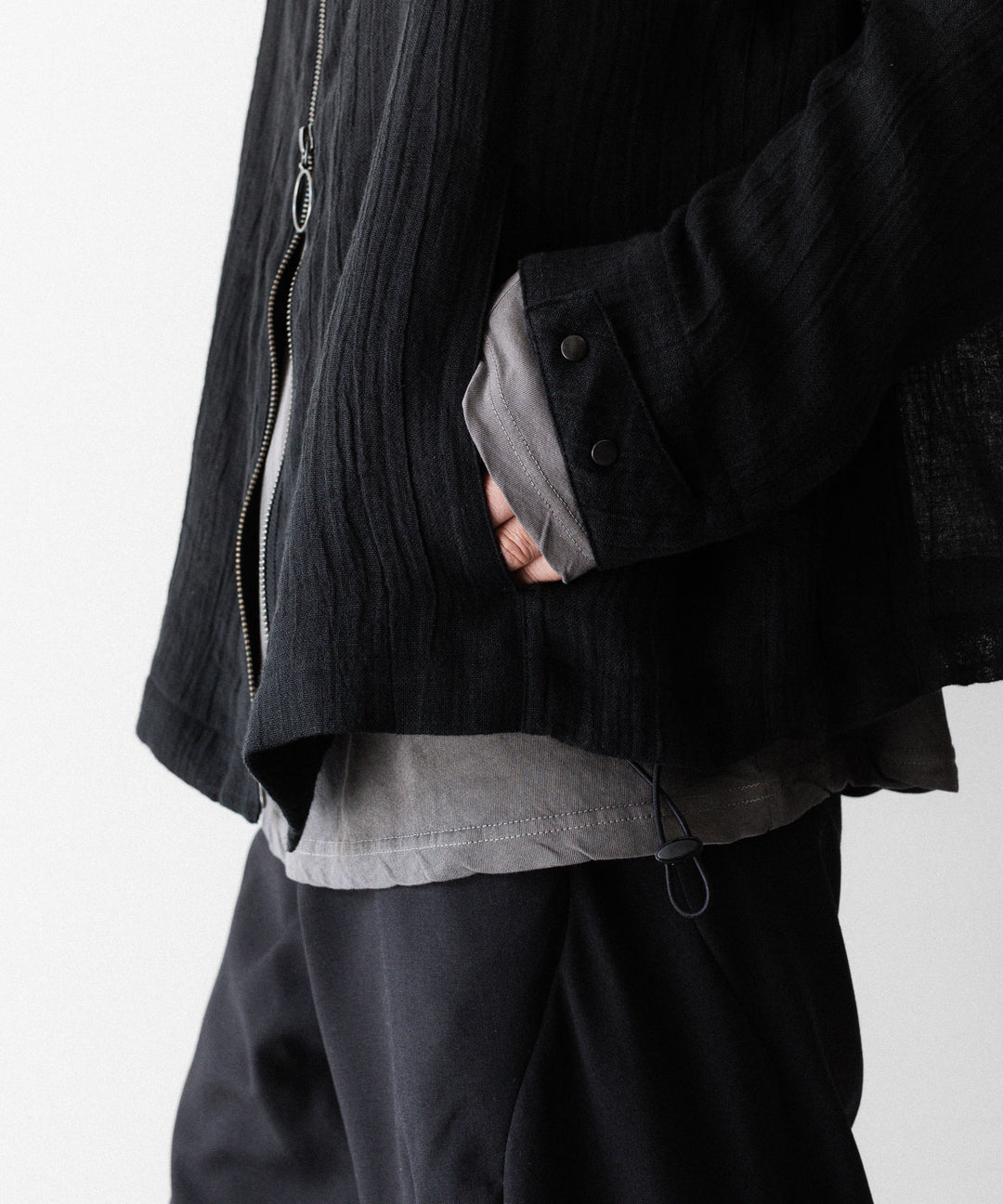 OPPOSE DUALITY オポーズデュアリティのSHORT PARKA LINENのBLACK 公式通販サイトsession福岡セレクトショップ