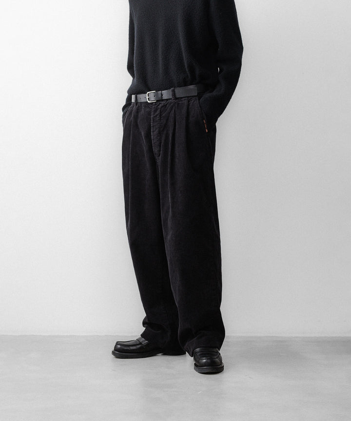 concause-コンコースのCORDUROY WIDE TAPERED SLACKSのBLACK公式通販サイトsession福岡セレクトショップ