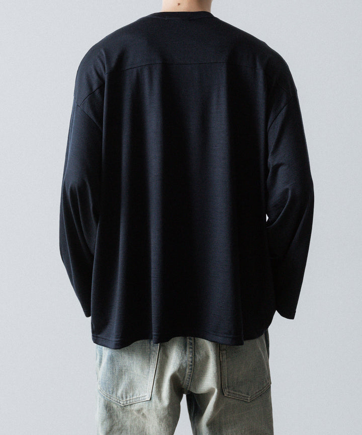 INTÉRIM インテリムの HYPER BIG EXTRA FINE MERINO WOOL JERSEY FOOTBALL L/S TEEのD.NAVY公式通販サイトsession福岡セレクトショップ