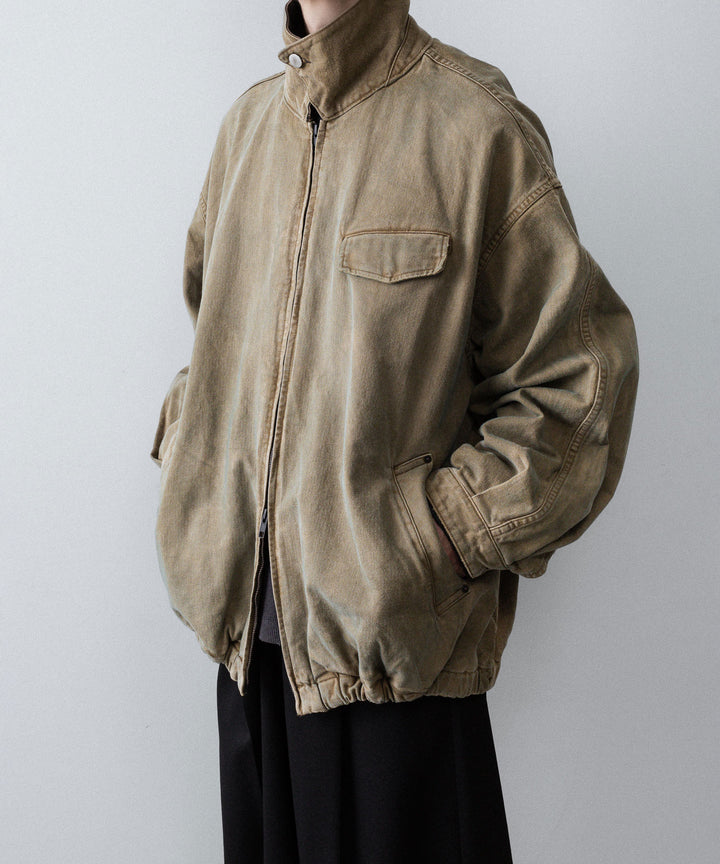 【ssstein】SULFUR DYED WHIP CORD VINTAGE ZIP JACKET - KHAKI