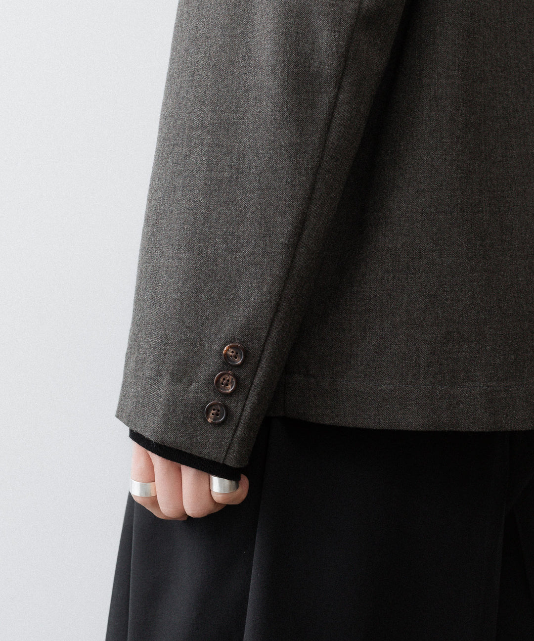 INTÉRIM - インテリムのMILITARY WOOL SERGE PIPING DOUBLE JACKETのDUST GRAY公式通販サイトsession福岡セレクトショップ
